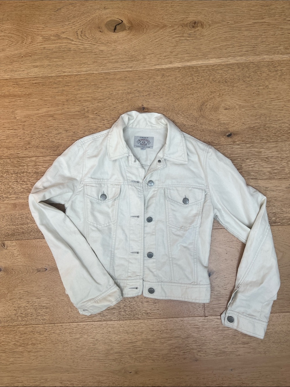 Armani Jeans Off-White Cropped Denim Jacket